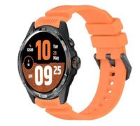 GIOPUEY 24mm Bracelet Compatible avec TicWatch Atlas, Souple Silicone Sangle Bracelet [Résistant à l'usure] [Respirant] - Orange