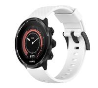 GIOPUEY 24mm Bracelet pour SUUNTO 9 BARO, Les Sports Souple Silicone Sangle Bracelet [Respirant] - White