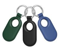 GIOPUEY 3 Pièce Étuis Compatible avec Samsung Galaxy SmartTag 2 2023, Matériau Silicone Coque- Black+Darkblue+DarkGreen