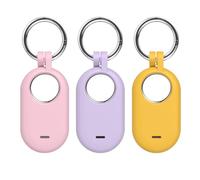 GIOPUEY 3 Pièce Étuis Compatible avec Samsung Galaxy SmartTag 2 2023, Matériau Silicone Coque- Pnik+Purple+Yellow