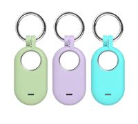 GIOPUEY 3 Pièce Étuis Compatible avec Samsung Galaxy SmartTag 2 2023, Matériau Silicone Coque- Purple+Green+Teal