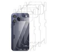 GIOPUEY 3 Pièces Arrière Protection Compatible avec iPhone 17 Pro Max, TPU Souple, Fin, Haute Transparence, Bordure de Protection - Transparent
