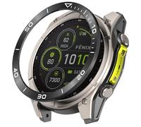 GIOPUEY Bague de Protection Compatible avec Garmin Fenix 8 AMOLED 51mm,Anneau pour Montre Connectée Bezel Ring Styling, Lunette de Protection en métal en Alliage d'aluminium - A-Black/White
