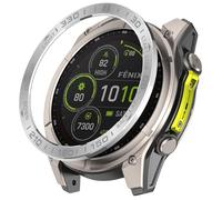 GIOPUEY Bague de Protection Compatible avec Garmin Quatix 8 47mm,Anneau pour Montre Connectée Bezel Ring Styling, Lunette de Protection en métal en Alliage d'aluminium - SD-Silver/Grey