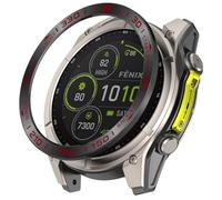 GIOPUEY Bague de Protection Compatible avec Garmin Tactix 8 Solar 51mm,Anneau pour Montre Connectée Bezel Ring Styling, Lunette de Protection en métal en Alliage d'aluminium - B-Black/Red