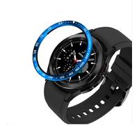 GIOPUEY Bague de Protection Compatible avec Samsung Galaxy Watch 4 Classic 46mm,Anneau pour Montre Connectée Bezel Ring Styling, Lunette de Protection en métal en Alliage d'aluminium - E-Blue