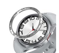 GIOPUEY Bague de Protection Compatible avec Samsung Galaxy Watch 6 Classic 47MM,Anneau pour Montre Connectée Bezel Ring Styling, Lunette de Protection en métal en Alliage d'aluminium - A-Silver