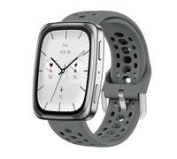 GIOPUEY Bracelet Compatible avec Amazfit Active 2/2 Square/Active/Cheetah Square/Bip 3/Bip 3 Pro/GTR Mini, Souple silicone Sangle Bracelet [Résistant à l'usure] [Respirant] - dark grey