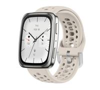 GIOPUEY Bracelet Compatible avec Amazfit Active 2/2 Square/Active/Cheetah Square/Bip 3/Bip 3 Pro/GTR Mini, Souple silicone Sangle Bracelet [Résistant à l'usure] [Respirant] - beige