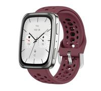 GIOPUEY Bracelet Compatible avec Amazfit Active 2/2 Square/Active/Cheetah Square/Bip 3/Bip 3 Pro/GTR Mini, Souple silicone Sangle Bracelet [Résistant à l'usure] [Respirant] - wine red