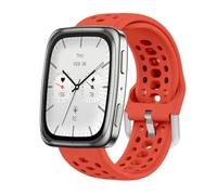 GIOPUEY Bracelet Compatible avec Amazfit Active 2/2 Square/Active/Cheetah Square/Bip 3/Bip 3 Pro/GTR Mini, Souple silicone Sangle Bracelet [Résistant à l'usure] [Respirant] - red