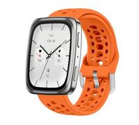 GIOPUEY Bracelet Compatible avec Amazfit Active 2/2 Square/Active/Cheetah Square/Bip 3/Bip 3 Pro/GTR Mini, Souple silicone Sangle Bracelet [Résistant à l'usure] [Respirant] - Orange