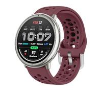 GIOPUEY Bracelet compatible avec Amazfit Active 2/Active 2 Square, bracelet de montre de rechange en silicone souple [résistant à l'usure] [respirant] - Rouge vin