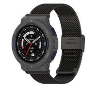 GIOPUEY Bracelet Compatible avec Amazfit Active Edge, Bracelet en Acier Inoxydable tressé [Résistant à l'usure] Montre Bracelet - Black