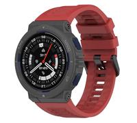GIOPUEY Bracelet Compatible avec Amazfit Active Edge, Souple Silicone Sangle Bracelet [Résistant à l'usure] [Respirant] Montre Bracelet - Red