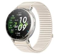 GIOPUEY Bracelet Compatible avec Amazfit Active Max/Balance 2/Bip 6, Nylon Réglable Boucle Nylon Respirant Sport Loop Bracelet Extérieur Strap Band - Beige