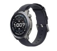 GIOPUEY Bracelet Compatible avec Amazfit Balance 2（2025）, cuir véritable Sangle Bracelet [Résistant à l'usure] [Respirant] - Navy blue
