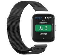 GIOPUEY Bracelet Compatible avec Amazfit Bip 5, Bracelet en Acier Inoxydable tressé [magnétique] Montre Bracelet - Black