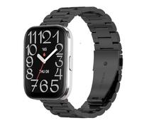 GIOPUEY Bracelet Compatible avec Amazfit Bip 5 Unity, Acier Inoxydable Sangle Bracelet [Résistant à l'usure] Montre Bracelet - Black