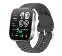 GIOPUEY Bracelet Compatible avec Amazfit Bip 6, Souple silicone Sangle Bracelet [Résistant à l'usure] [Respirant] - dark grey