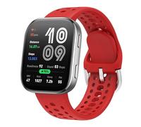 GIOPUEY Bracelet Compatible avec Amazfit Bip 6, Souple Silicone Sangle Bracelet [Résistant à l'usure] [Respirant] - Red