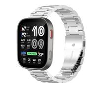 GIOPUEY Bracelet Compatible avec Amazfit Bip Max, Acier Inoxydable Sangle Bracelet [Résistant à l'usure] - Silver
