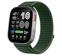 GIOPUEY Bracelet Compatible avec Amazfit Bip Max, Nylon Réglable Boucle Nylon Respirant Sport Loop Bracelet Extérieur Strap Band - DarkGreen