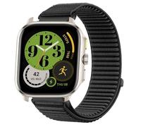 GIOPUEY Bracelet Compatible avec Amazfit Cheetah Square, Nylon Réglable Boucle Nylon Respirant Sport Loop Bracelet Extérieur Strap Band - Black