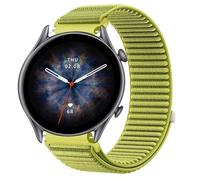 GIOPUEY Bracelet Compatible avec Amazfit GTR 3 Pro, Nylon Réglable Boucle Nylon Respirant Sport Loop Bracelet Extérieur Strap Band - Green