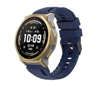 GIOPUEY Bracelet Compatible avec Amazfit T-Rex 3 Pro 44mm, Souple Silicone Sangle Bracelet [Résistant à l'usure] [Respirant] - Midnight Blue