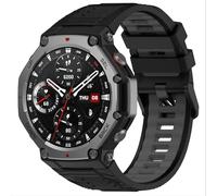 GIOPUEY Bracelet Compatible avec Amazfit T-Rex 3, Souple TPU Sangle Bracelet [Conception de Couleur d'épissage] - Black/Grey