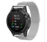 GIOPUEY Bracelet Compatible avec COROS VERTIX 2/2S, Bracelet en Acier Inoxydable tressé [magnétique] Montre Bracelet - Silver