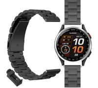 GIOPUEY Bracelet Compatible avec Garmin Approach S44, Acier inoxydable Sangle Bracelet [Résistant à l'usure] - black