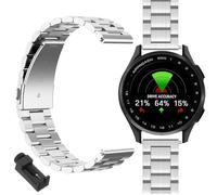 GIOPUEY Bracelet Compatible avec Garmin Approach S50, Acier inoxydable Sangle Bracelet [Résistant à l'usure] - silver