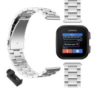 GIOPUEY Bracelet Compatible avec Garmin Bounce, Acier inoxydable Sangle Bracelet [Résistant à l'usure] - silver