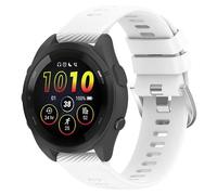 GIOPUEY Bracelet Compatible avec Garmin Forerunner 165, Silicone Blanc, Design Classique, Boucle, Montre Bracelet - White