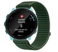 GIOPUEY Bracelet Compatible avec Garmin Forerunner 55, Nylon Réglable Boucle Nylon Respirant Sport Loop Bracelet Extérieur Strap Band - DarkGreen