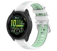 GIOPUEY Bracelet Compatible avec Garmin Forerunner 570 42mm, Souple TPU Sangle Bracelet [Conception de couleur d'épissage] - white/green