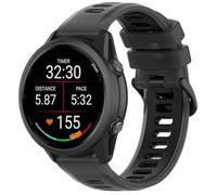 GIOPUEY Bracelet Compatible avec Garmin Forerunner 570 42mm, Souple TPU Sangle Bracelet [Conception de couleur d'épissage] - Black
