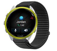 GIOPUEY Bracelet Compatible avec Garmin Forerunner 570 47mm, Nylon Réglable Boucle Nylon Respirant Sport Loop Bracelet Extérieur Strap Band - Black