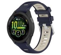GIOPUEY Bracelet Compatible avec Garmin Forerunner 570 47mm, Souple TPU Sangle Bracelet [Conception de couleur d'épissage] - dark blue/beige