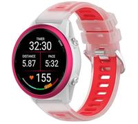 GIOPUEY Bracelet Compatible avec Garmin Forerunner 570 47mm, Souple TPU Sangle Bracelet [Conception de couleur d'épissage] - Red