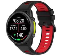 GIOPUEY Bracelet Compatible avec Garmin Forerunner 970, Souple TPU Sangle Bracelet [Conception de couleur d'épissage] - Black/Red