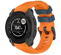 GIOPUEY Bracelet Compatible avec Garmin instinct E 40mm, Souple silicone Sangle Bracelet [Résistant à l'usure] [Respirant] - Orange/Blue