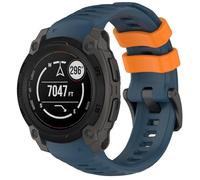 GIOPUEY Bracelet Compatible avec Garmin instinct E 40mm, Souple silicone Sangle Bracelet [Résistant à l'usure] [Respirant] - Blue/Orange
