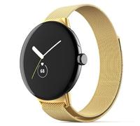 GIOPUEY Bracelet Compatible avec Google Pixel Watch 3 41mm, en Acier Inoxydable Tressé [Magnétique] - Or