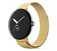 GIOPUEY Bracelet Compatible avec Google Pixel Watch 4 41mm, Bracelet en acier inoxydable tressé [magnétique] - gold