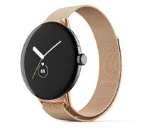 GIOPUEY Bracelet Compatible avec Google Pixel Watch 4 41mm, Bracelet en acier inoxydable tressé [magnétique] - Rose Gold