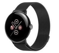 GIOPUEY Bracelet Compatible avec Google Pixel Watch 5 45mm, Bracelet en Acier Inoxydable tressé [magnétique] - Black