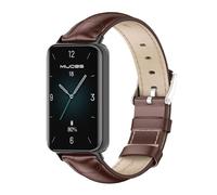 GIOPUEY Bracelet Compatible avec Honor Band 9, Cuir véritable Sangle Bracelet [Résistant à l'usure] [Respirant] Montre Bracelet - Brown